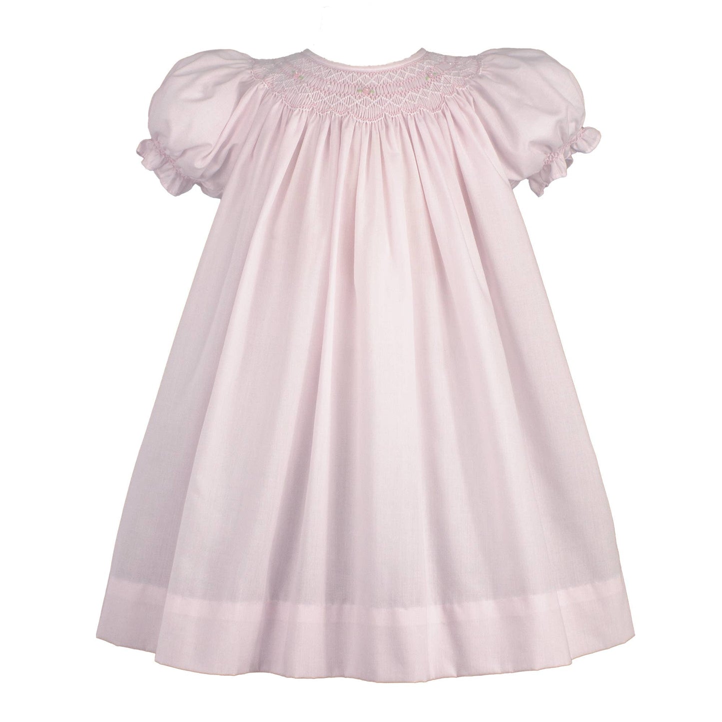 Bishop Smocked Daygown with Pearls: Mint