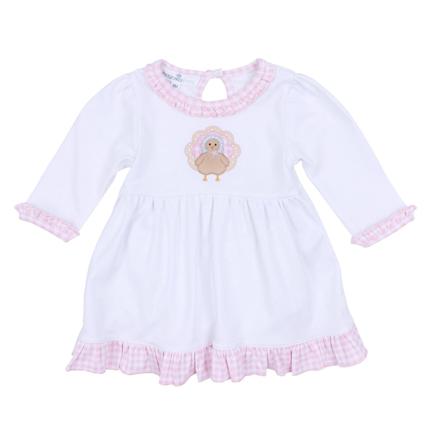 Pilgrim Pals Applique Long Sleeve Dress - Pink