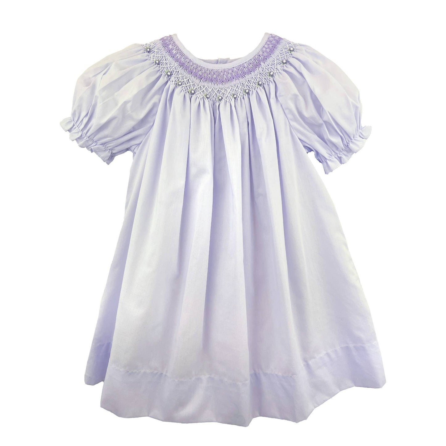 Bishop Smocked Heirloom Dress: Mint