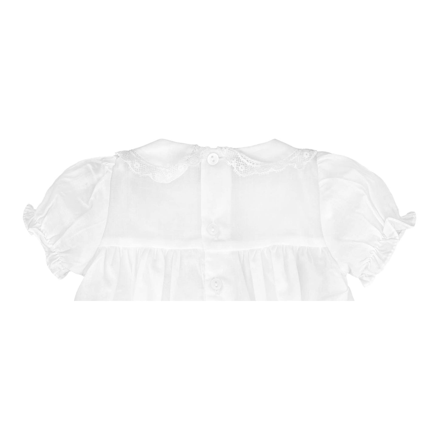 Fully Smocked Dress with Lace: Pink