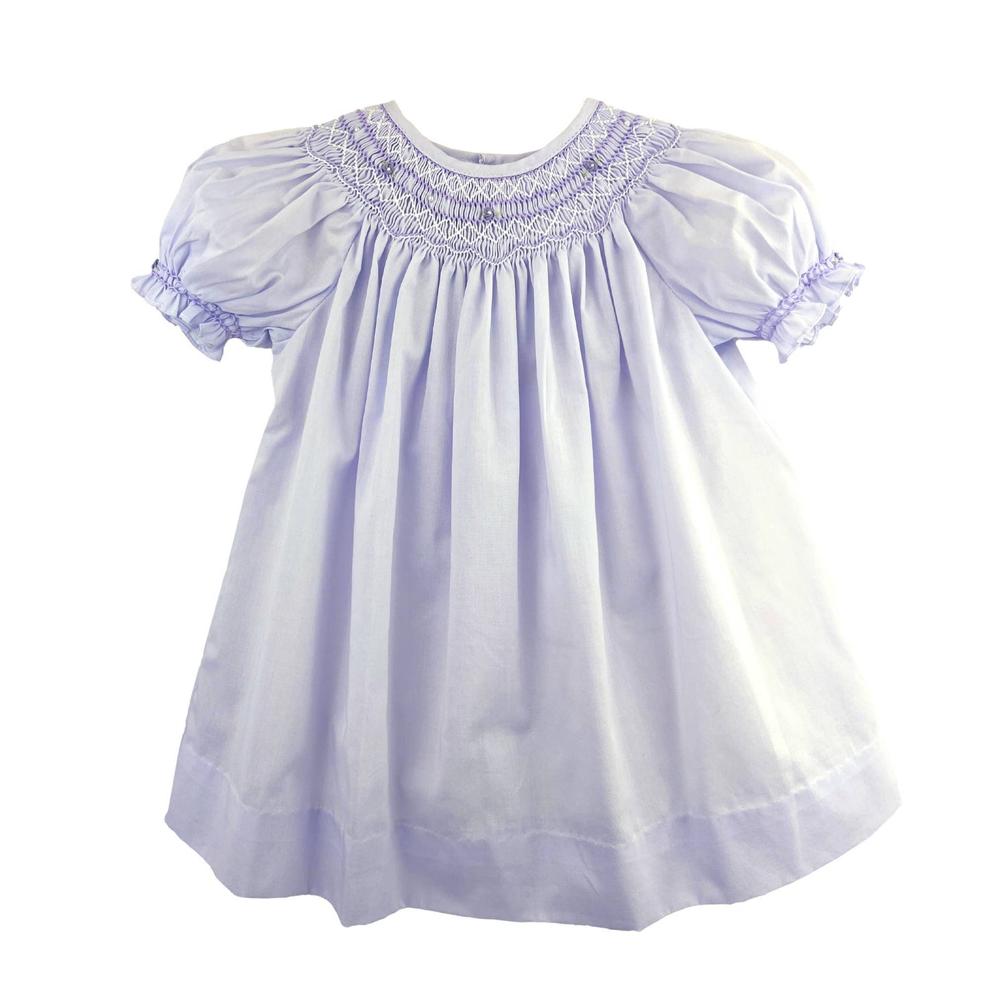 Bishop Smocked Daygown with Pearls: Mint