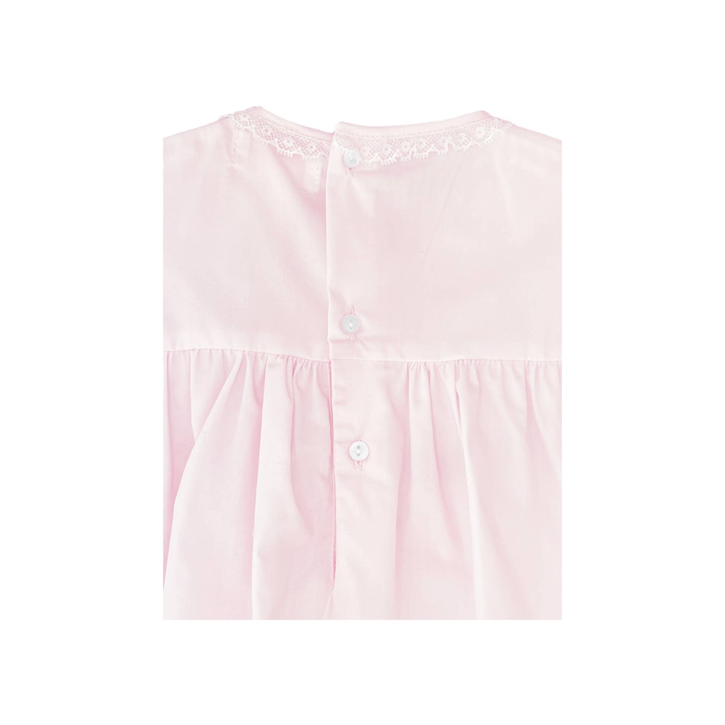 Fully Smocked Dress with French Lace: Mint
