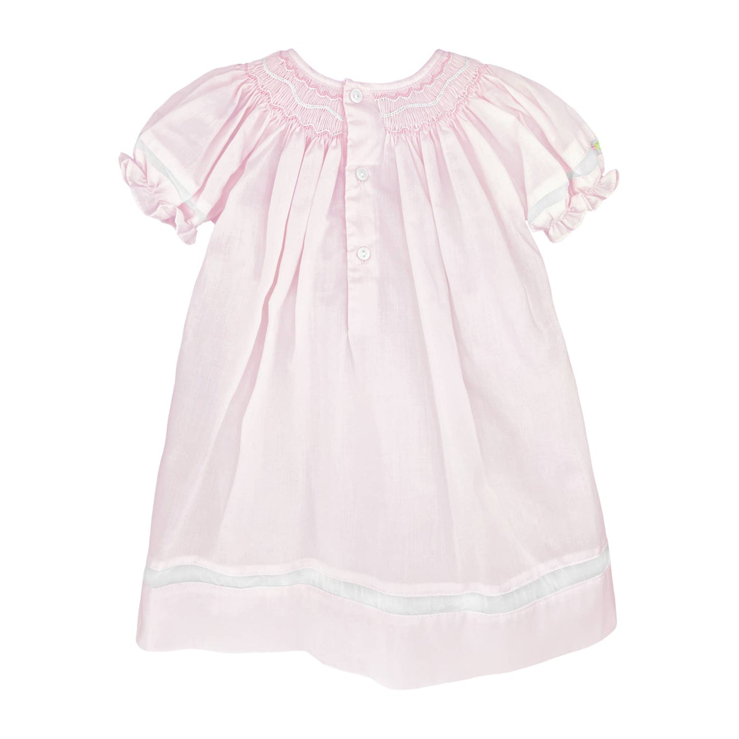 Smocked Daygown with Voile Insert: Lavender