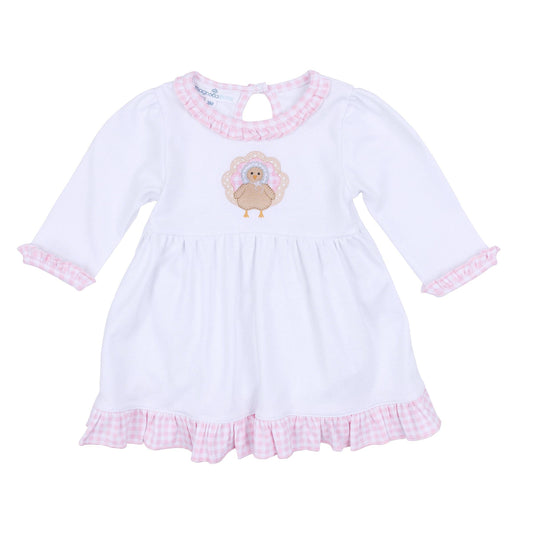 Pilgrim Pals Applique Long Sleeve Dress - Pink