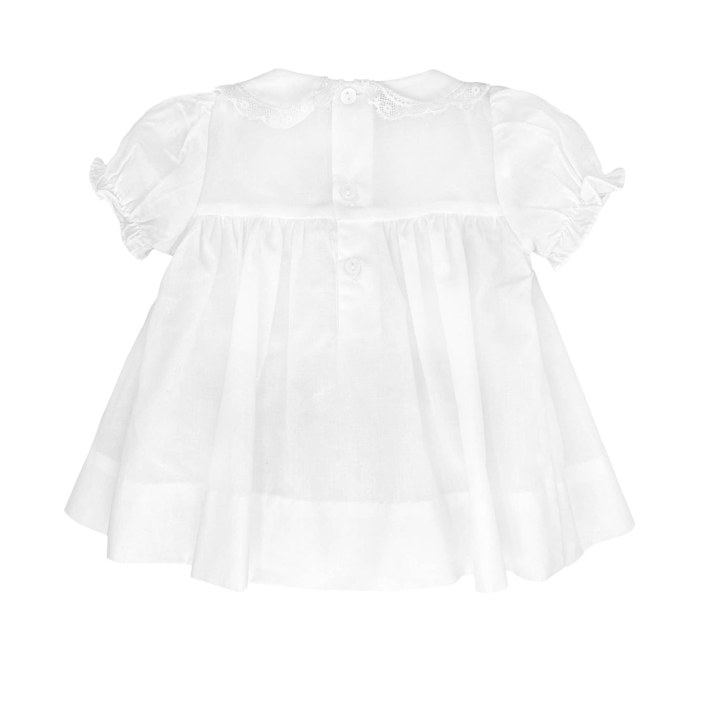 Fully Smocked Dress with Lace: Pink