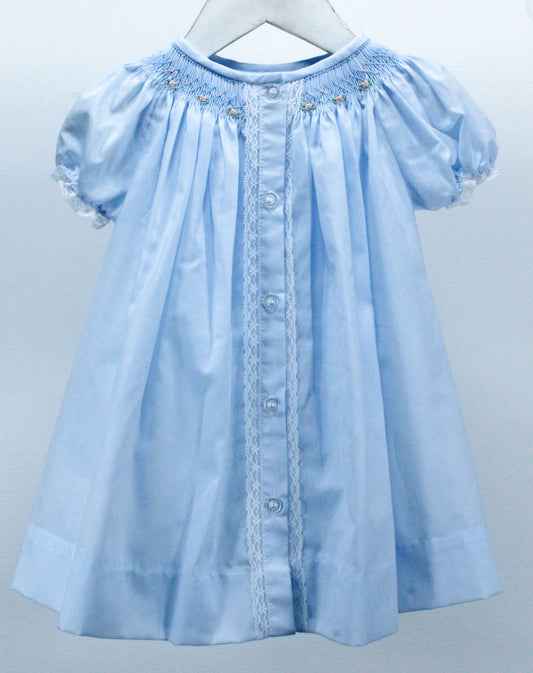 Blue Geometric Flowers Sophia Dress Classic
