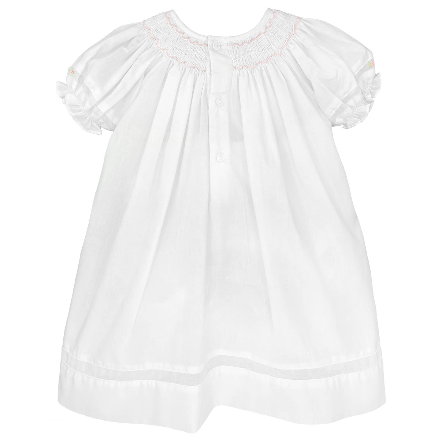 Smocked Daygown with Voile Insert: Lavender