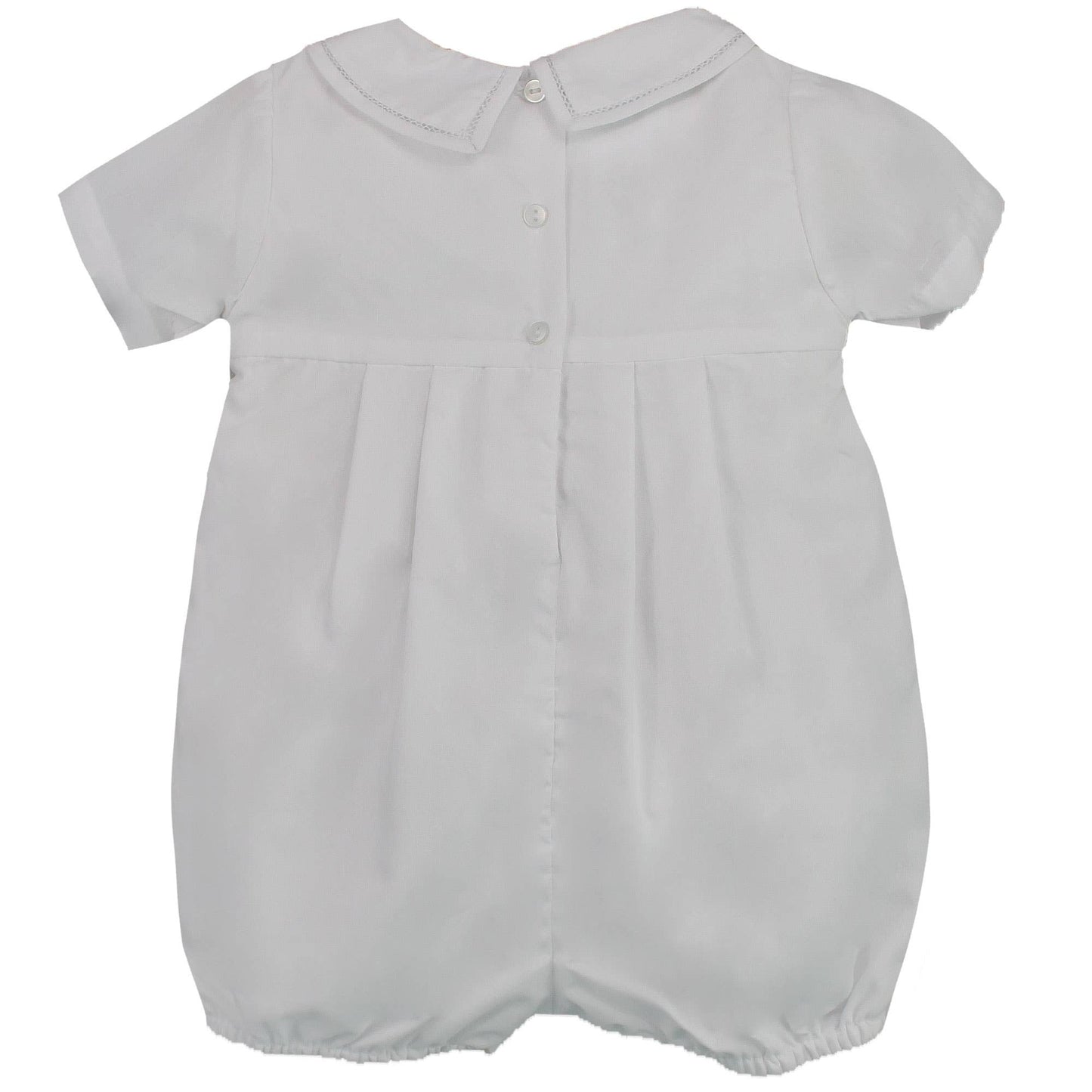 Diamond Smocked Romper: Blue