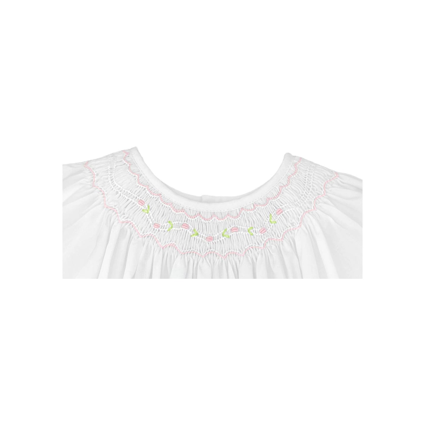 Smocked Daygown with Voile Insert: Lavender
