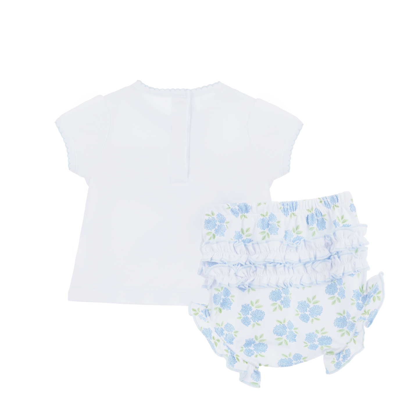 Dreamy Hydrangeas Smocked Ruffle Diaper Cover Set