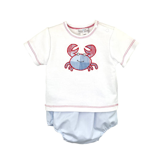 Crab Applique Diaper Set