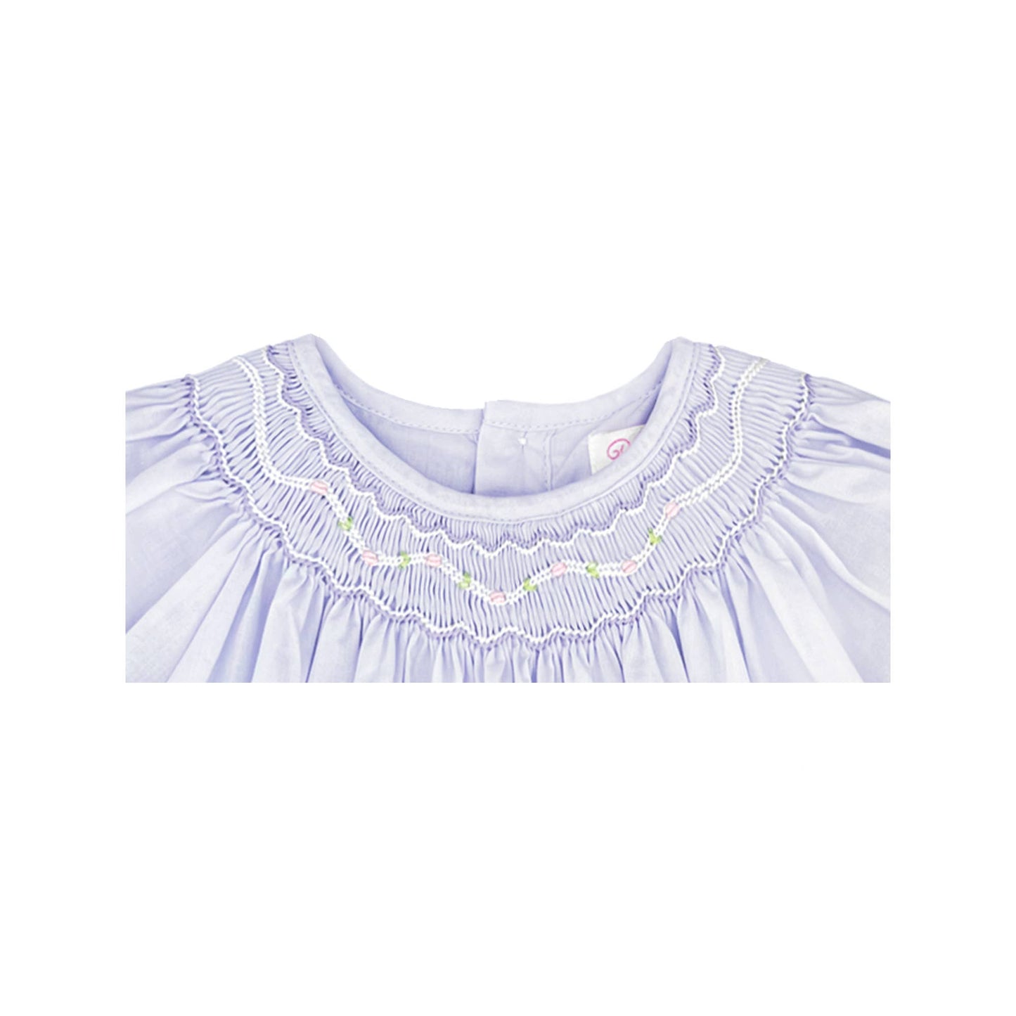 Smocked Daygown with Voile Insert: Lavender