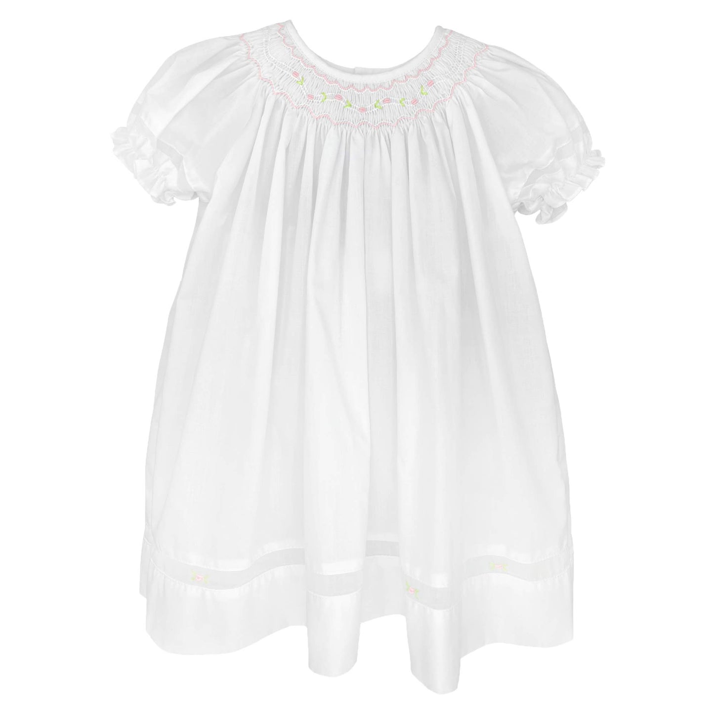 Smocked Daygown with Voile Insert: Lavender