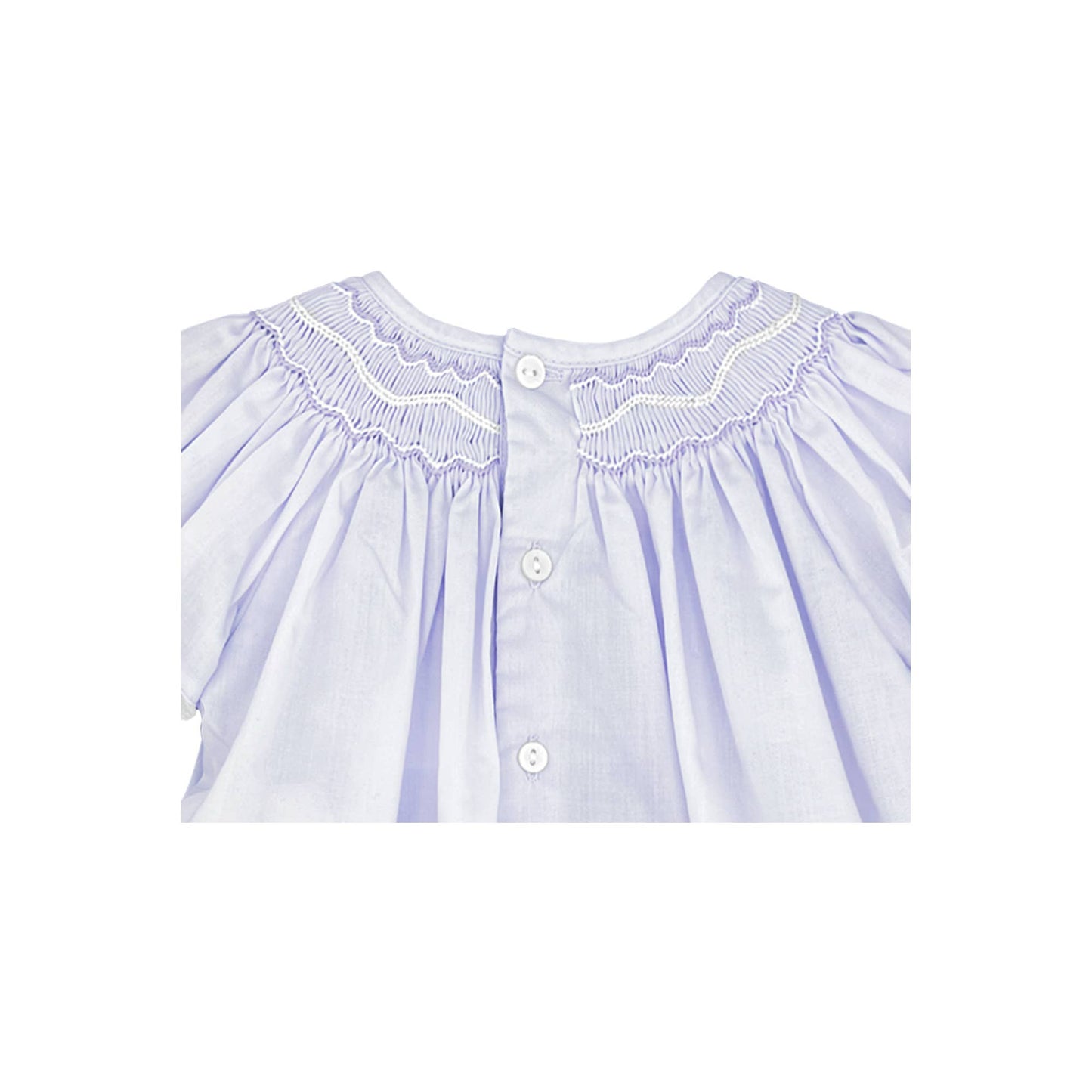 Smocked Daygown with Voile Insert: Lavender