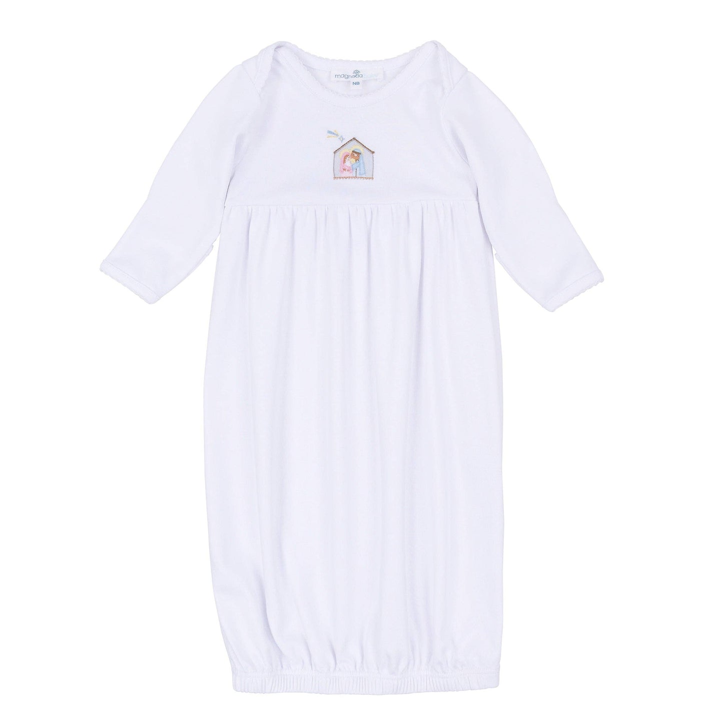 Little Manger Hand-Embroidered Gathered Gown