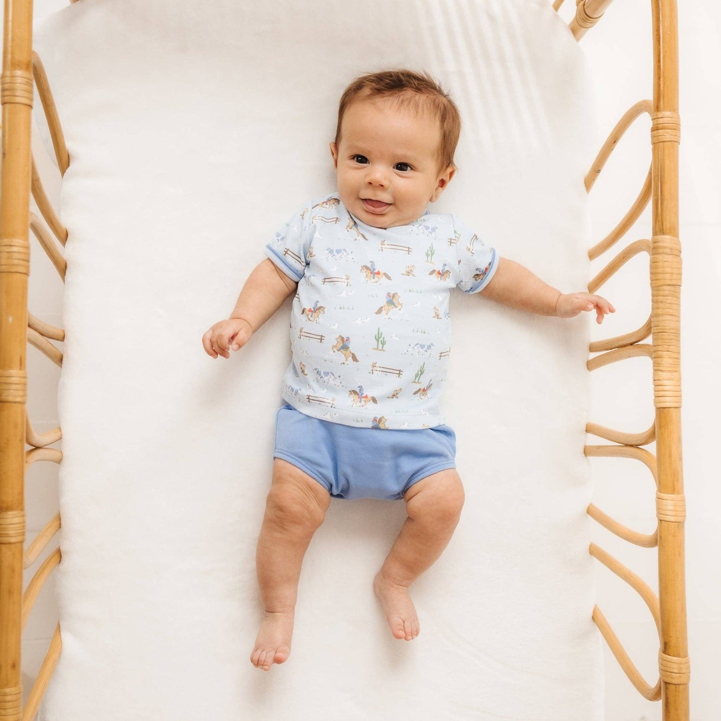 Little Wranglers Diaper Cover Set - Sky